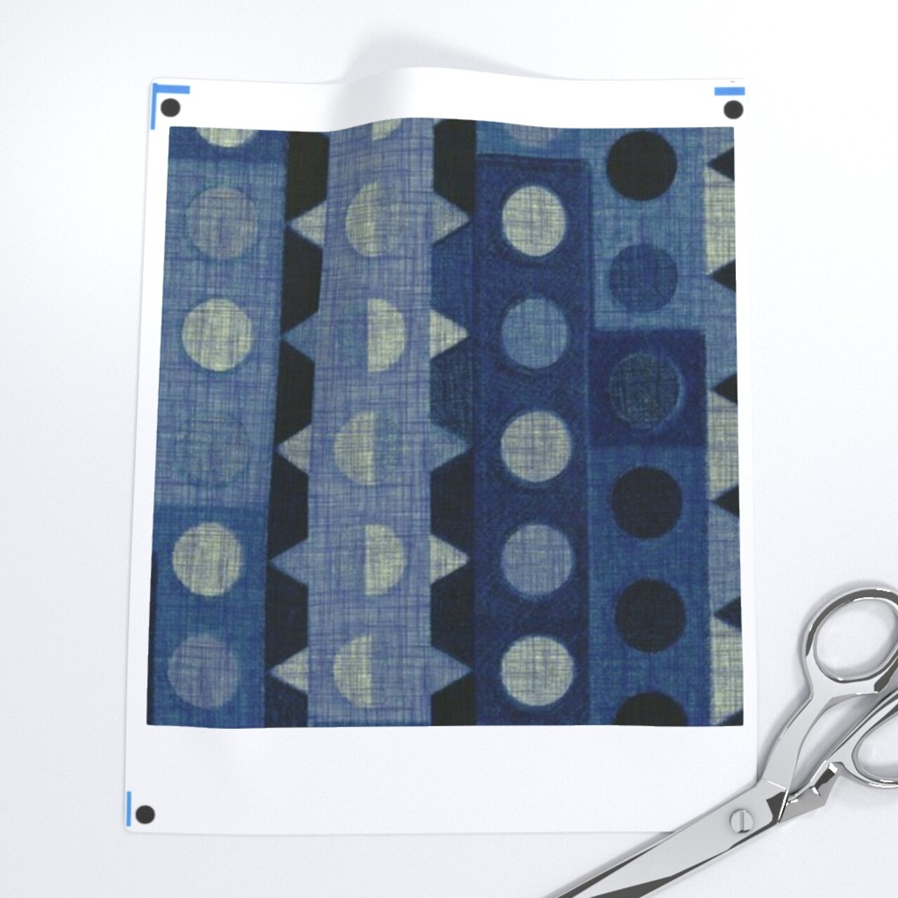 Moon Phase Shibori Style Dark Indigo Abstract Polka Dots Custom Pre-pasted Wallpaper by Spoonflower Pre-Pasted Wallpaper 2FT Wide